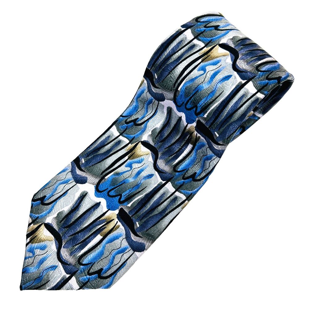JERRY GARCIA Men's Silk Tie Collection Forty-Two Scaly Monster and Blue Man XL